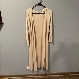 Pink Rose Ribbed Beige Sweater